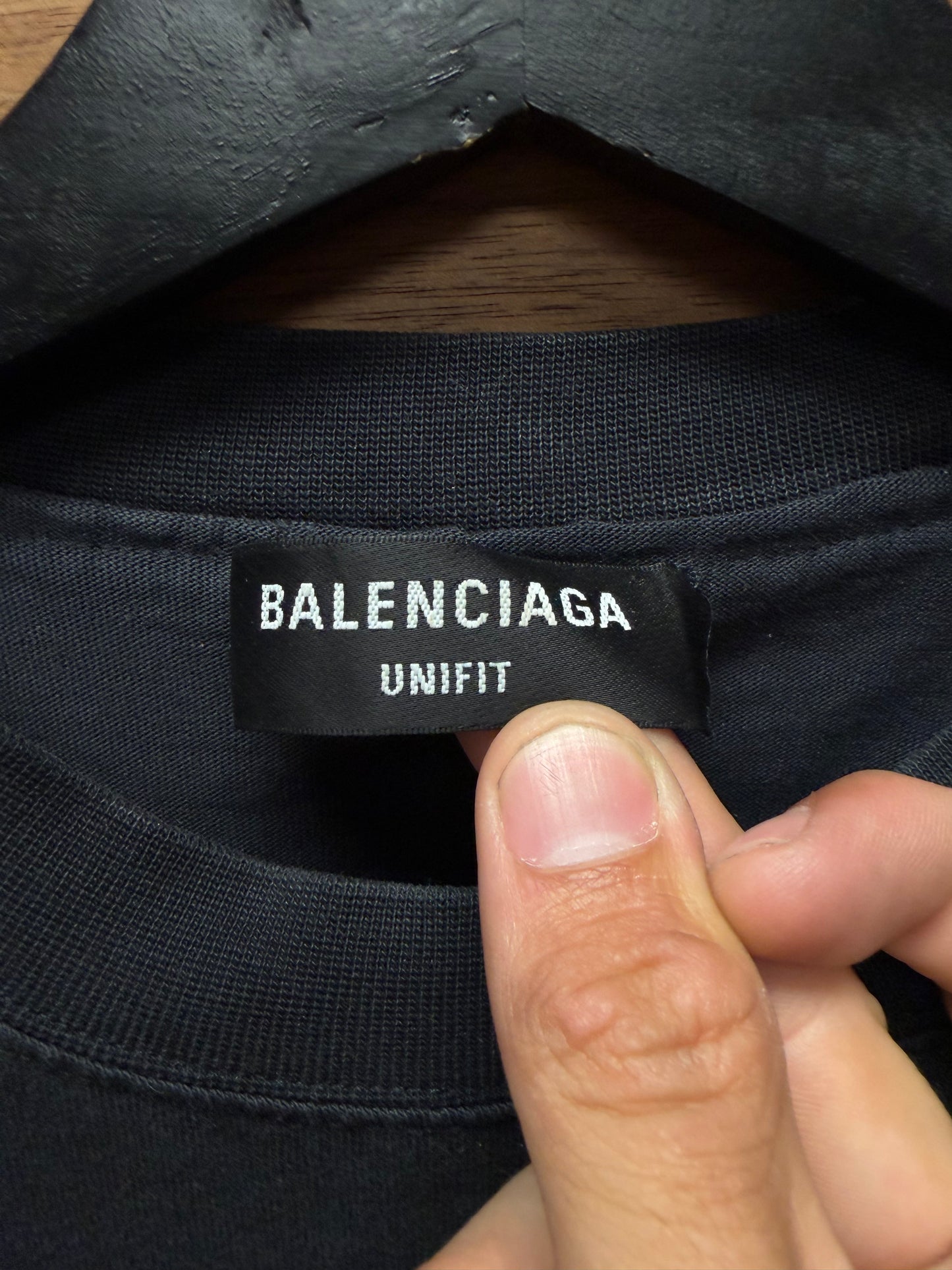 2022 Balenciaga Thrash Distressed ‘Calendar’ Faded Black Oversized T-Shirt