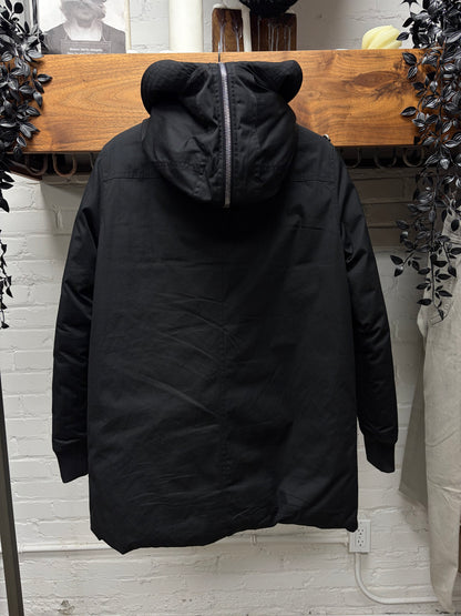 AW2019 Rick Owens ‘Larry’ Chain Mail Epaulette Black Jumbo Parka