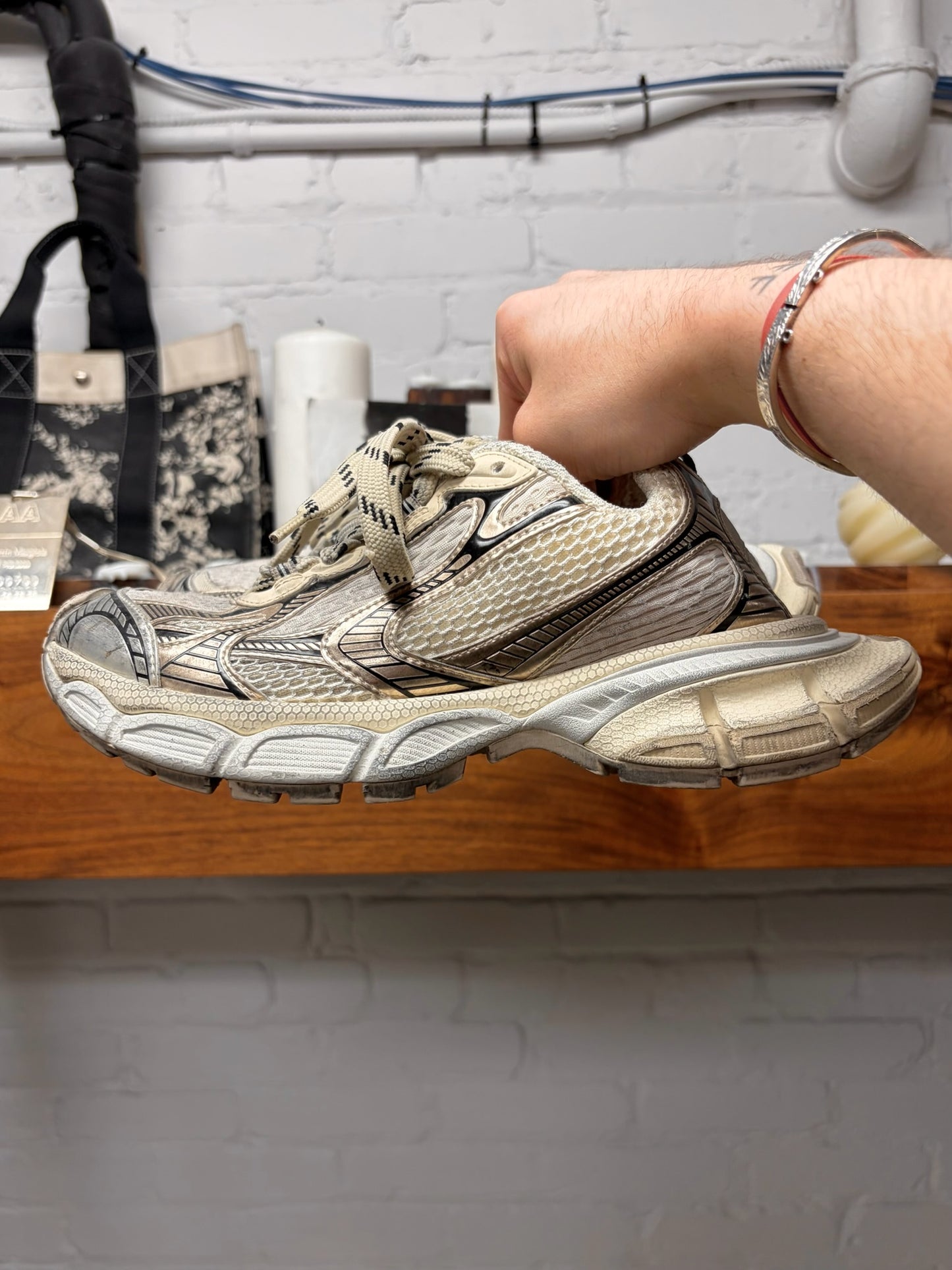 Balenciaga ‘3XL’ Cream/Tan Oversized Low Top Athletic Sneakers