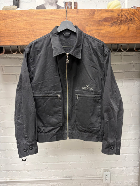 Vintage Valentino Embroidered Logo Work Jacket