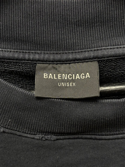 AW2023 Balenciaga ‘Surfer’ Distressed Washed Black Sweatshirt