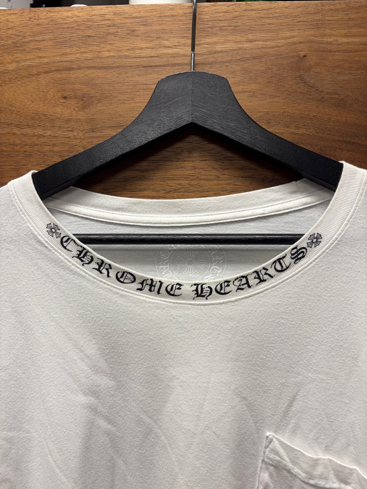 Chrome Hearts ‘Scroll Neck’ White Long Sleeve T-Shirt