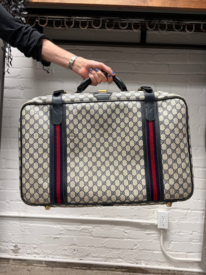 Vintage 1980s Gucci ‘Guccisima’ Monogram Top Handle Canvas Large Luggage Bag
