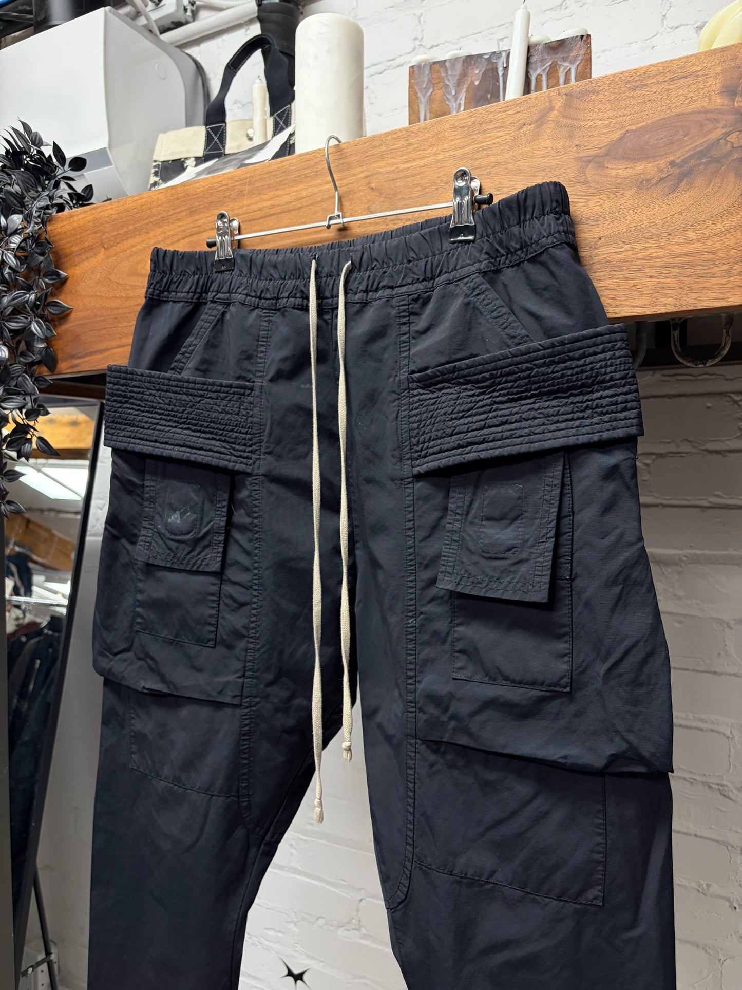 Rick Owens DRKSHDW ‘Creatch’ Drop Crotch Black Drawstring Sweatpants