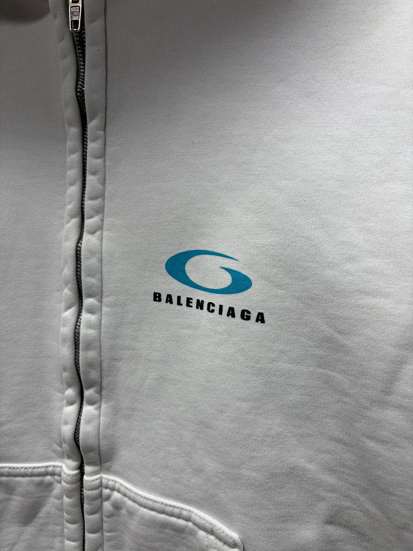 SS2024 Balenciaga ‘ Loop Sports Icon Logo’ Heavy Cotton Zip-Up Hoodie