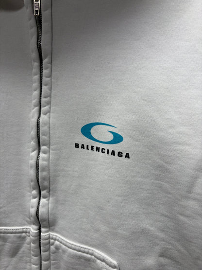 SS2024 Balenciaga ‘ Loop Sports Icon Logo’ Heavy Cotton Zip-Up Hoodie