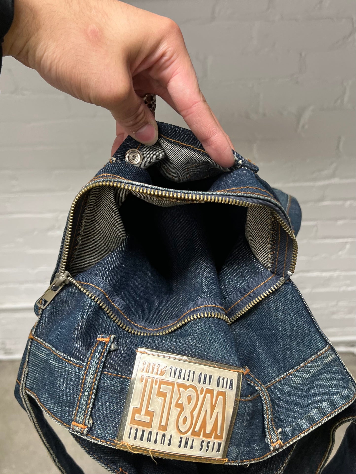 W&LT By Walter Van Beirendonck ‘Skirt’ Denim Crossbody Sling Bag