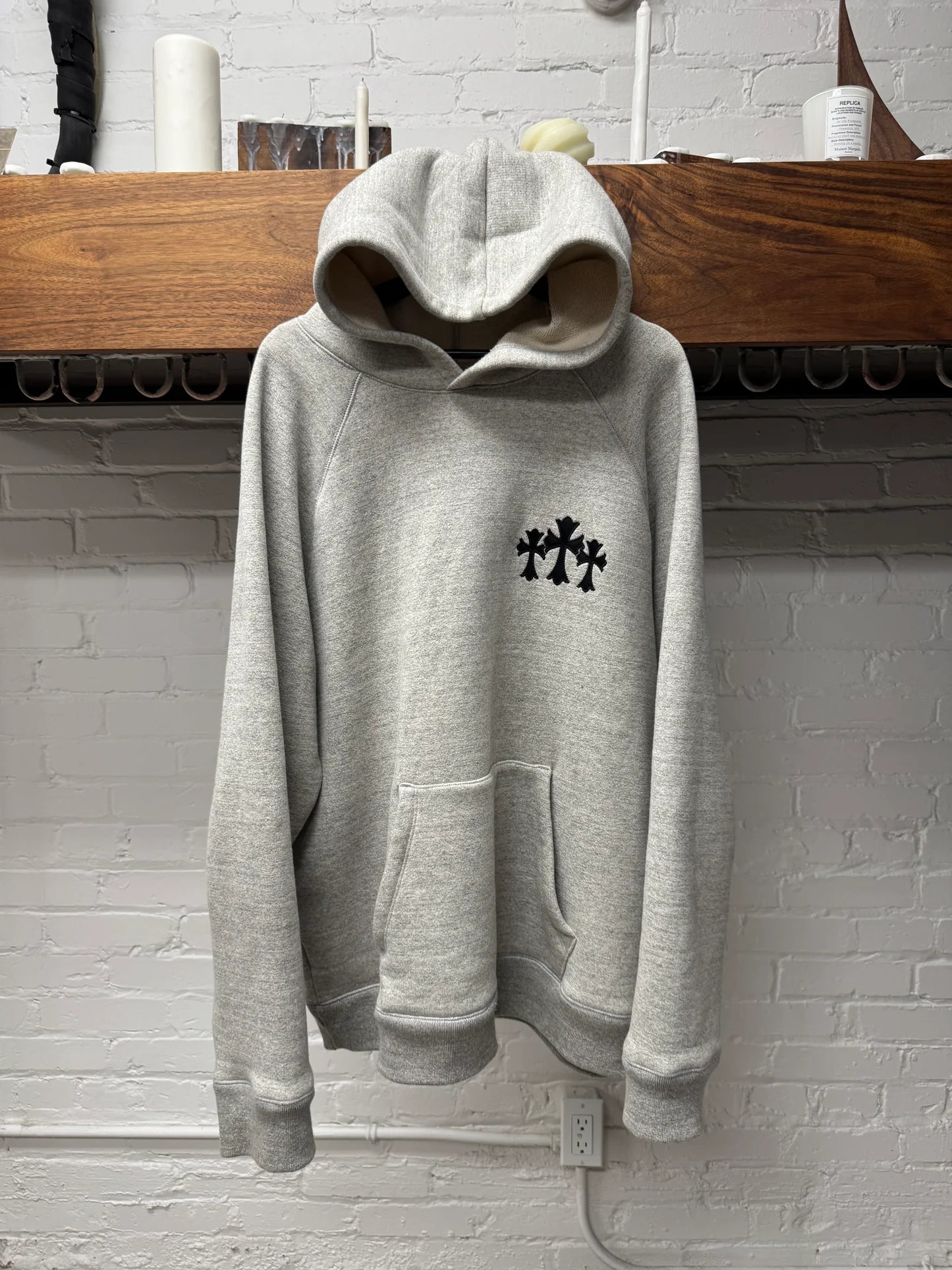 Chrome Hearts ‘Triple Cross’ Grey/Black CH Heavy Weight Hoodie