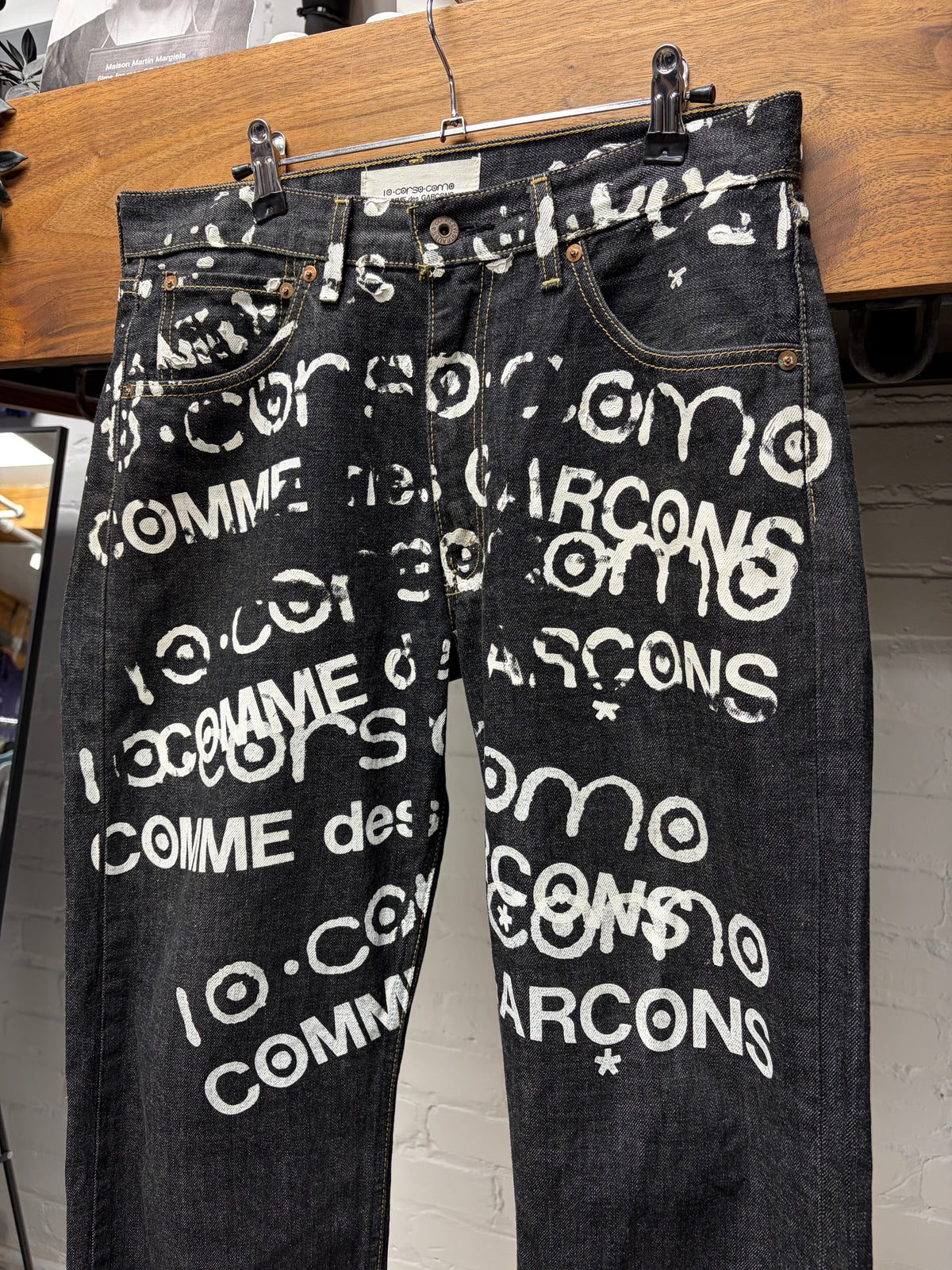 2007 Junya Watanabe x Corso Como x Levi’s ‘503’ Hand Painted Black Bootcut Denim