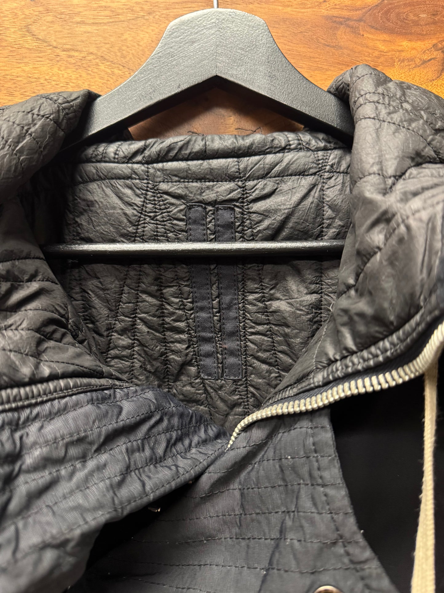 Rick Owens ‘Exploder’ Split Hood Quilted Lined Jacket