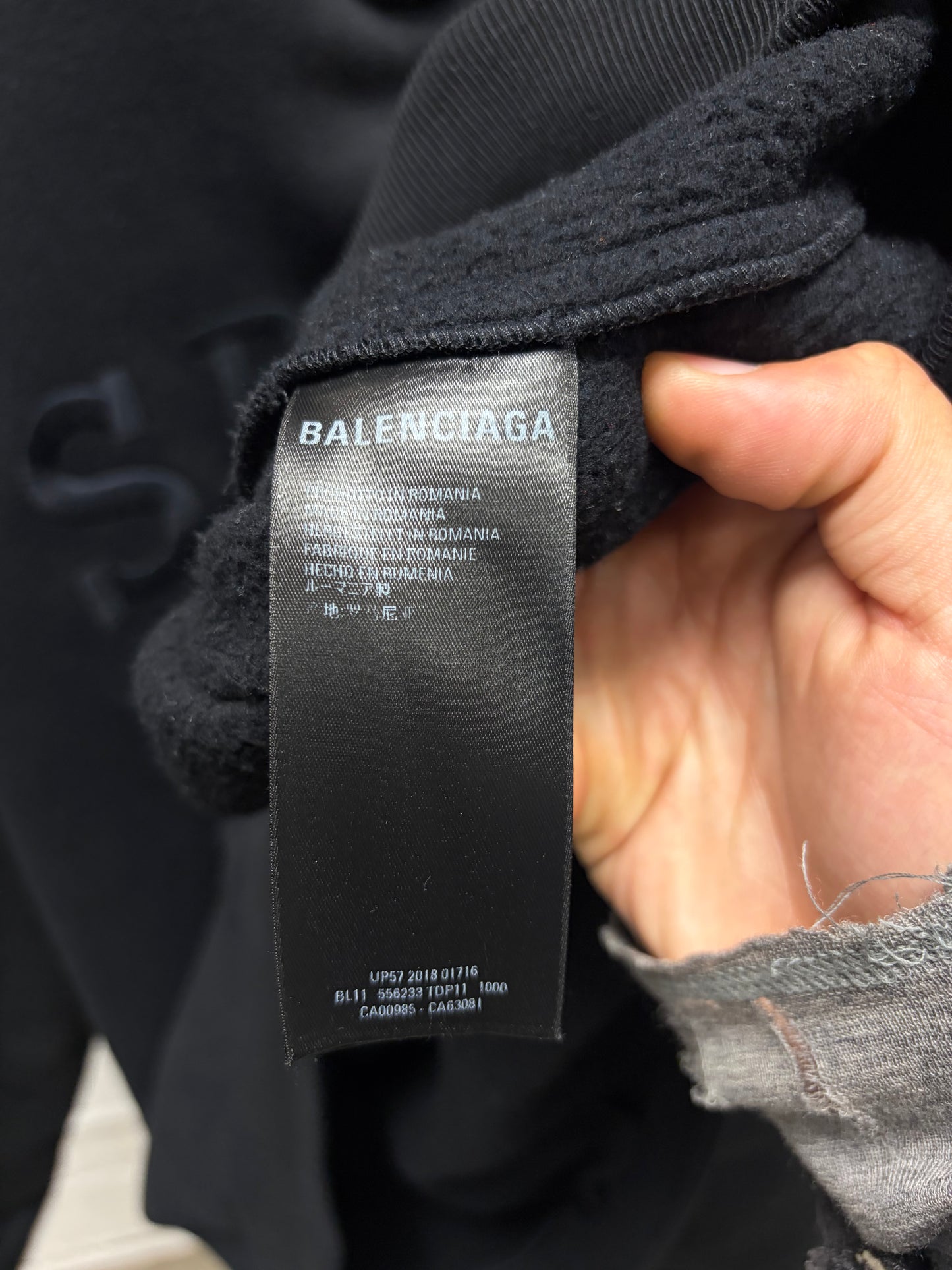 SS2018 Balenciaga ‘Twinset’ Hybrid Sleeve Quarter Zip Sweatshirt