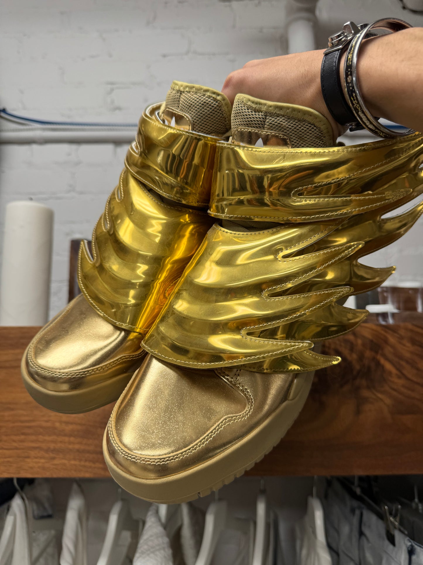 Jeremy Scott x Adidas Wings 3.0 ‘Gold Foil’ High Top Sneakers
