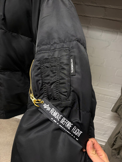Vetements x Alpha Industries Reversible Hooded Black MA-1 Bomber Jacket