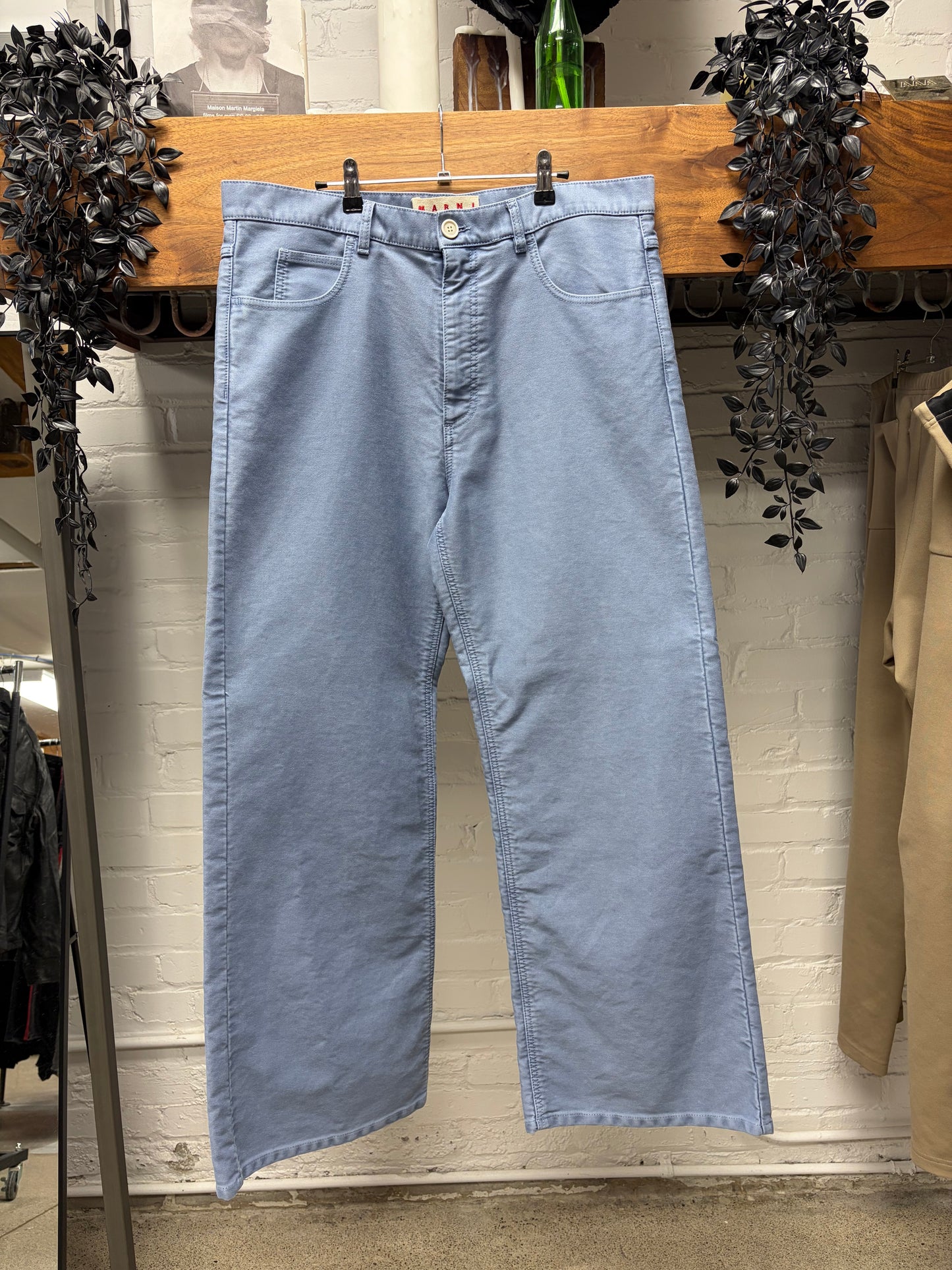 Marni ‘French Workwear Blue’ Wide Leg Straight Cut Denim
