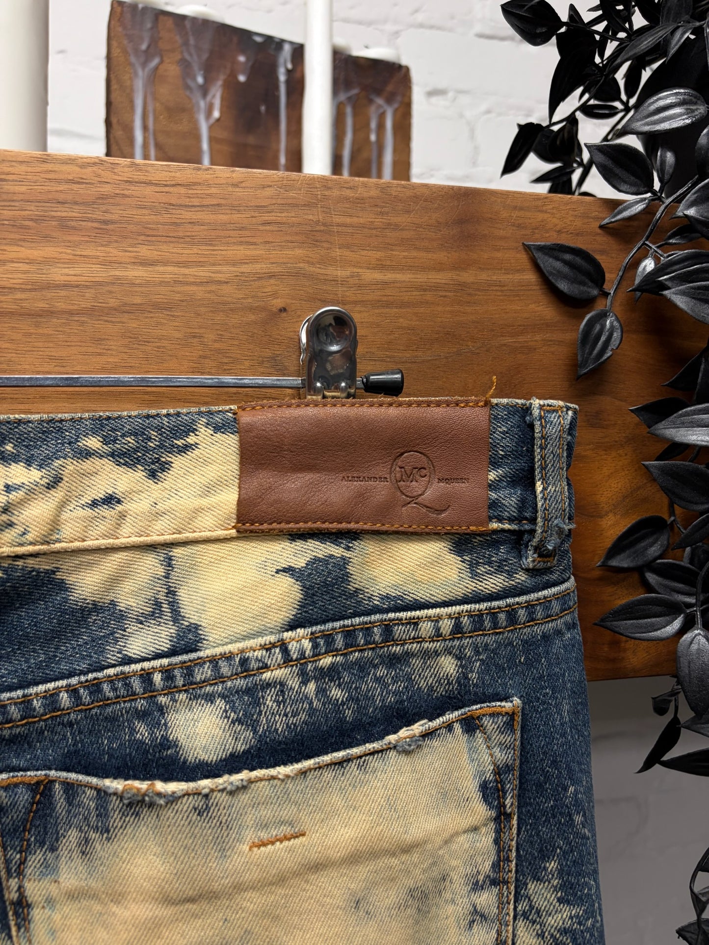 Alexander McQueen Bleach Dyed Skinny Jeans