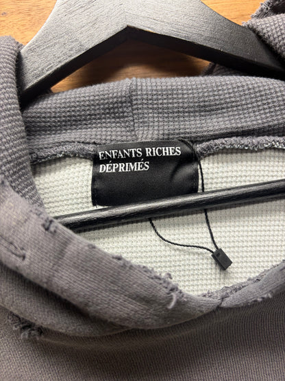 Enfants Riches Deprimes Washed Grey Thermal Lined Logo Hoodie