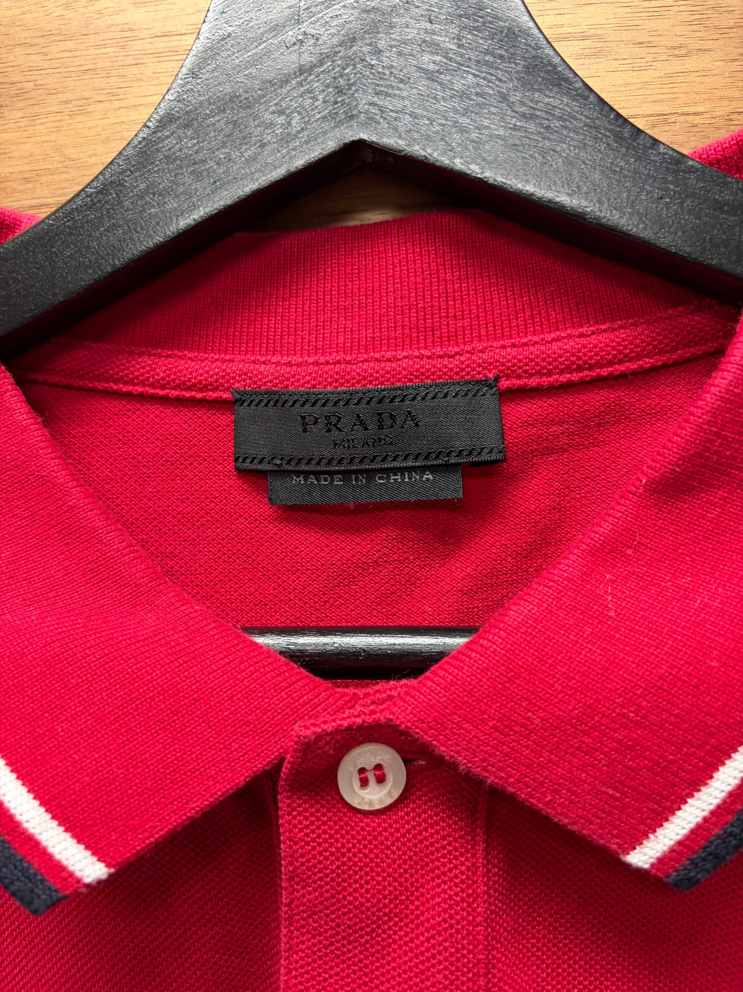 Prada Sport Logo Red Polo