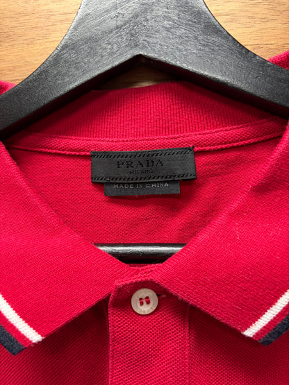 Prada Sport Logo Red Polo