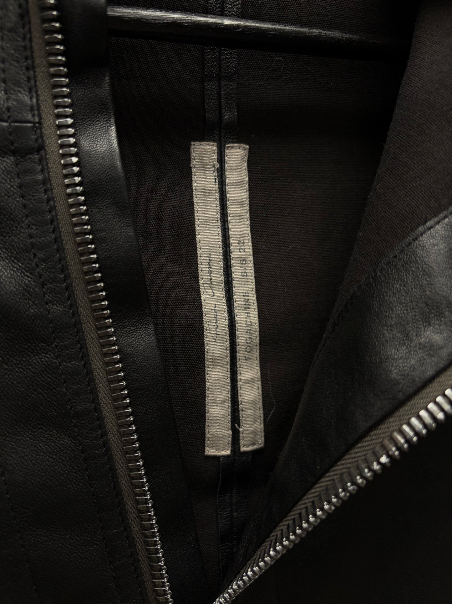 SS2022 Rick Owens ‘Fogachine’ Lambskin Leather ‘Gary’ High Neck Jacket