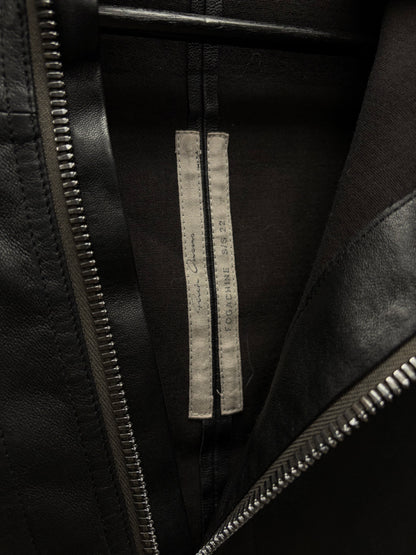 SS2022 Rick Owens ‘Fogachine’ Lambskin Leather ‘Gary’ High Neck Jacket