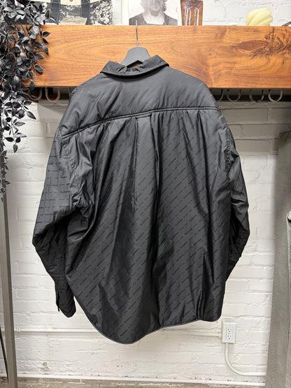 2021 Balenciaga Monogram Padded Black Shell Over-Shirt