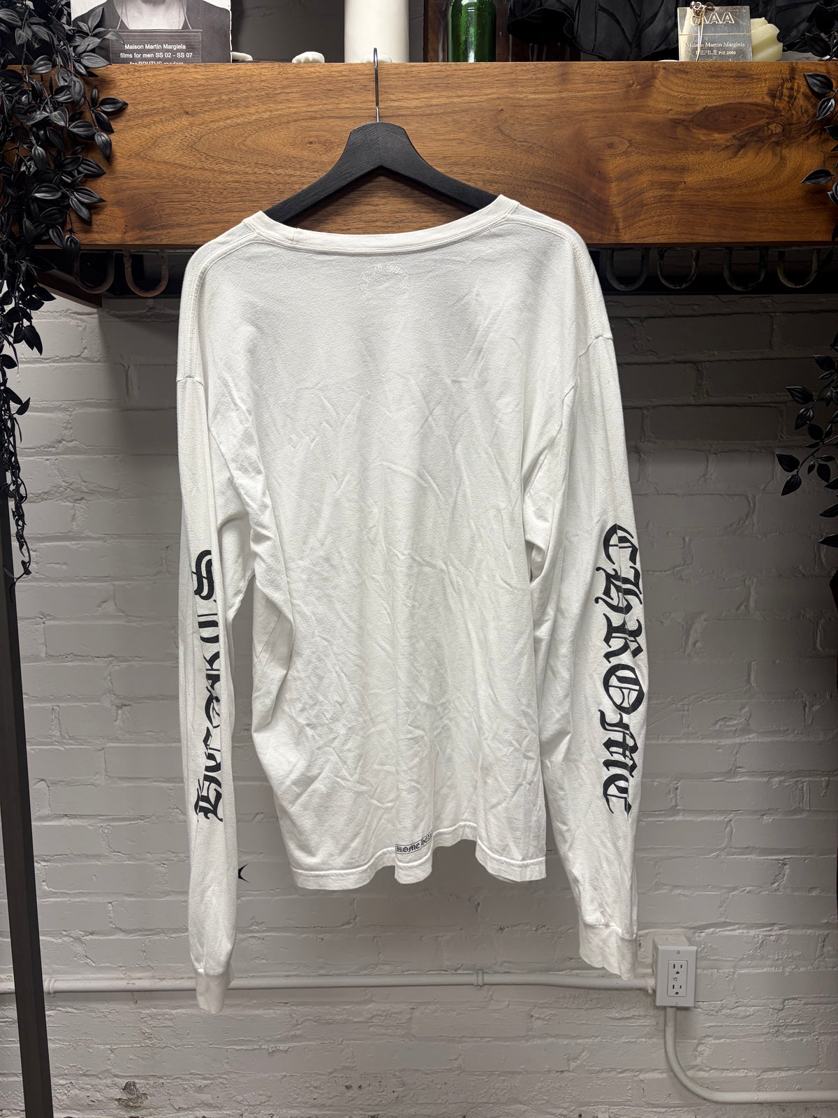 Chrome Hearts ‘Scroll Neck’ White Long Sleeve T-Shirt