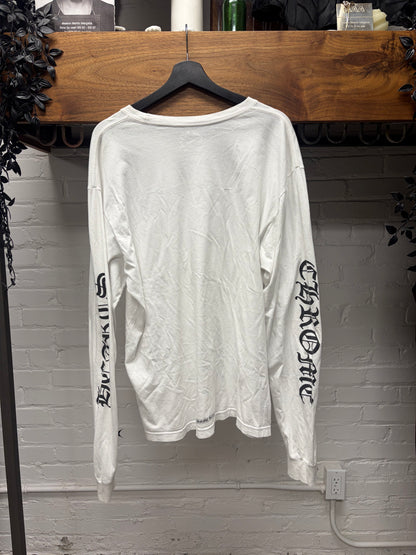 Chrome Hearts ‘Scroll Neck’ White Long Sleeve T-Shirt