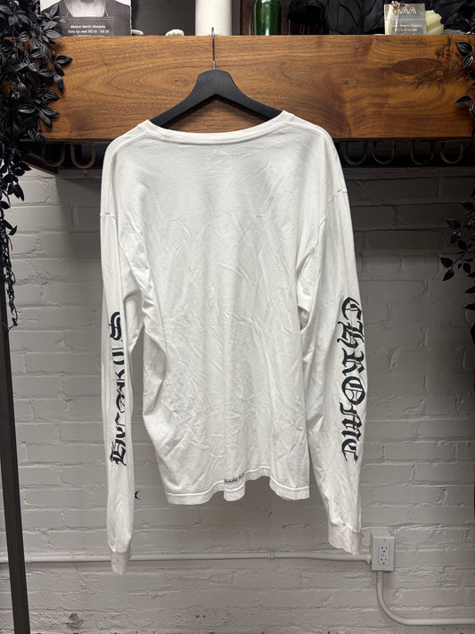Chrome Hearts ‘Scroll Neck’ White Long Sleeve T-Shirt