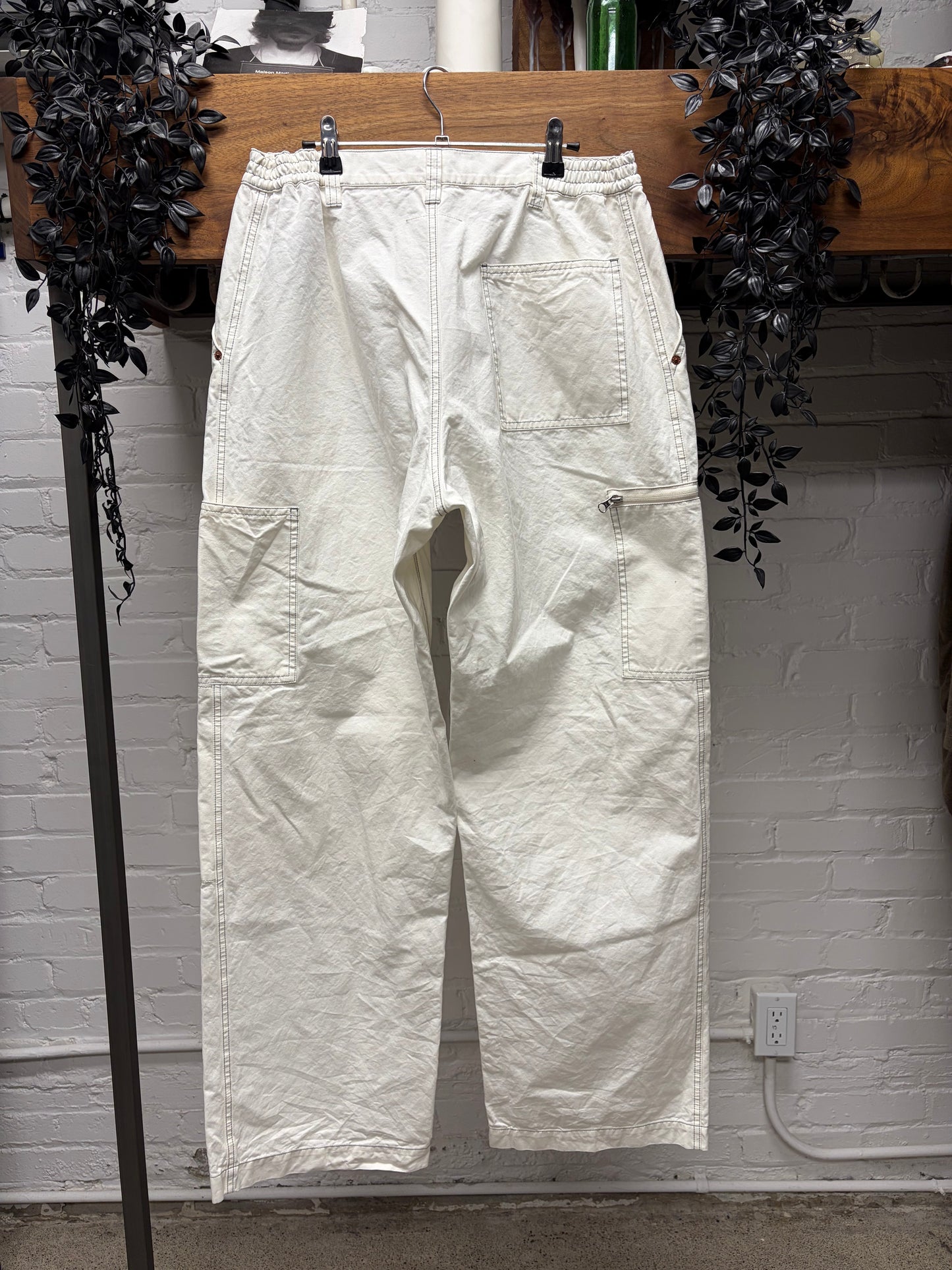 2024 Maison Margiela ‘Double Knee’ White Straight Leg Cargo Denim