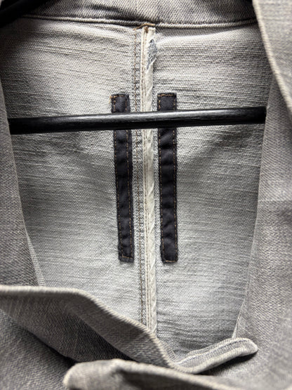 Rick Owens O&M Era High-Neck Grey Denim Jacket