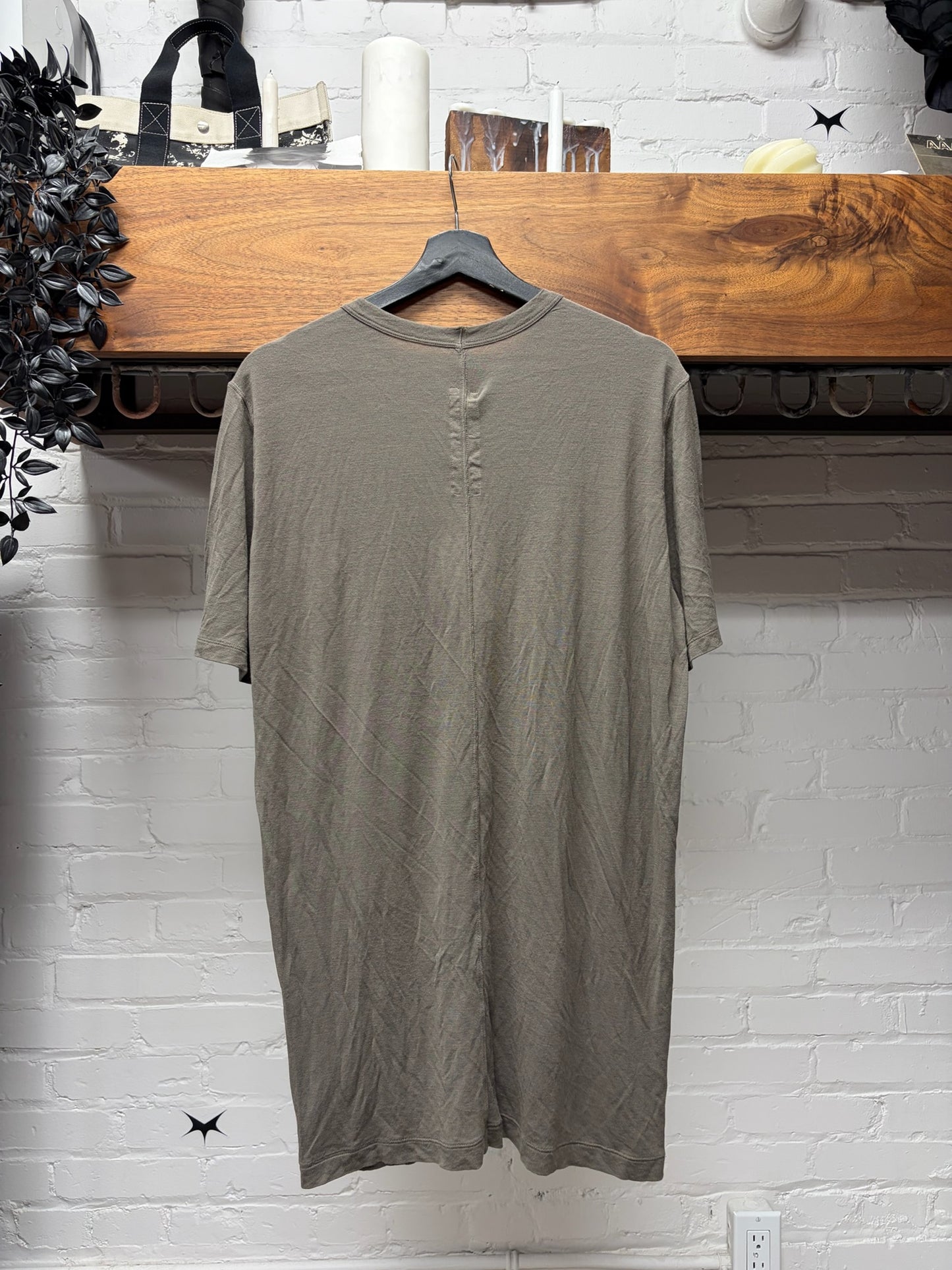 AW2019 Rick Owens ‘Larry’ Dust Brown ‘Level’ Oversized T-Shirt
