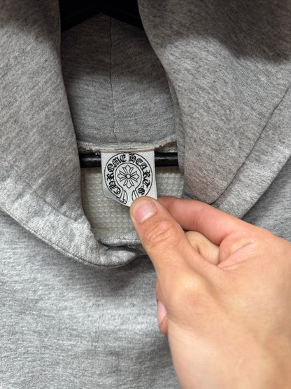 Vintage 90s Chrome Hearts Grey Thermal Lined ‘FUCK YOU’ Pullover Hoodie
