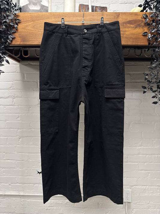 SS2024 Rick Owens ‘Lido’ Straight Leg Cotton Twill Cargo Pants