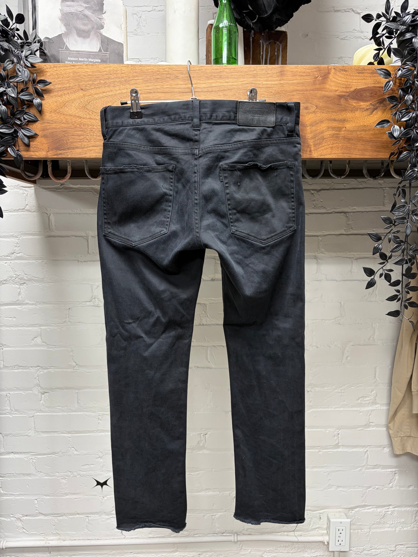 Undercover ‘Patti Smith’ Bolt Embroidered Logo Black ‘Released Hem’ Black Skinny Jeans