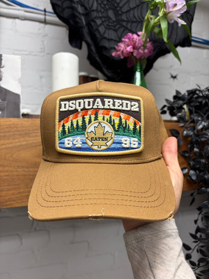 Dsquared2 ‘Campgrounds’ Canadian Patch Distressed Strap-Back Cap