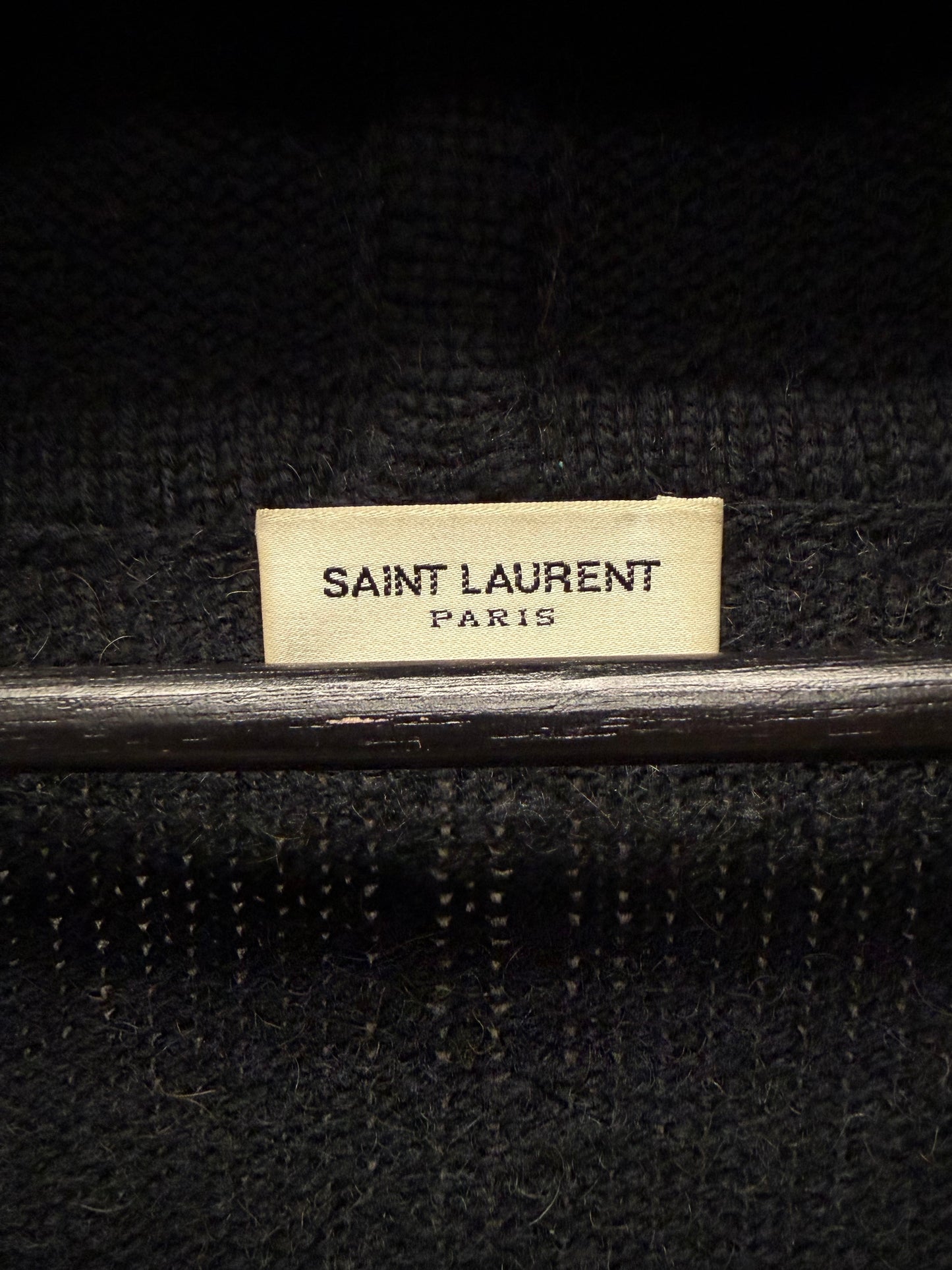 2013 Saint Laurent by Hedi Slimane ‘Baja’ Pierced Wool Hooded Cardigan