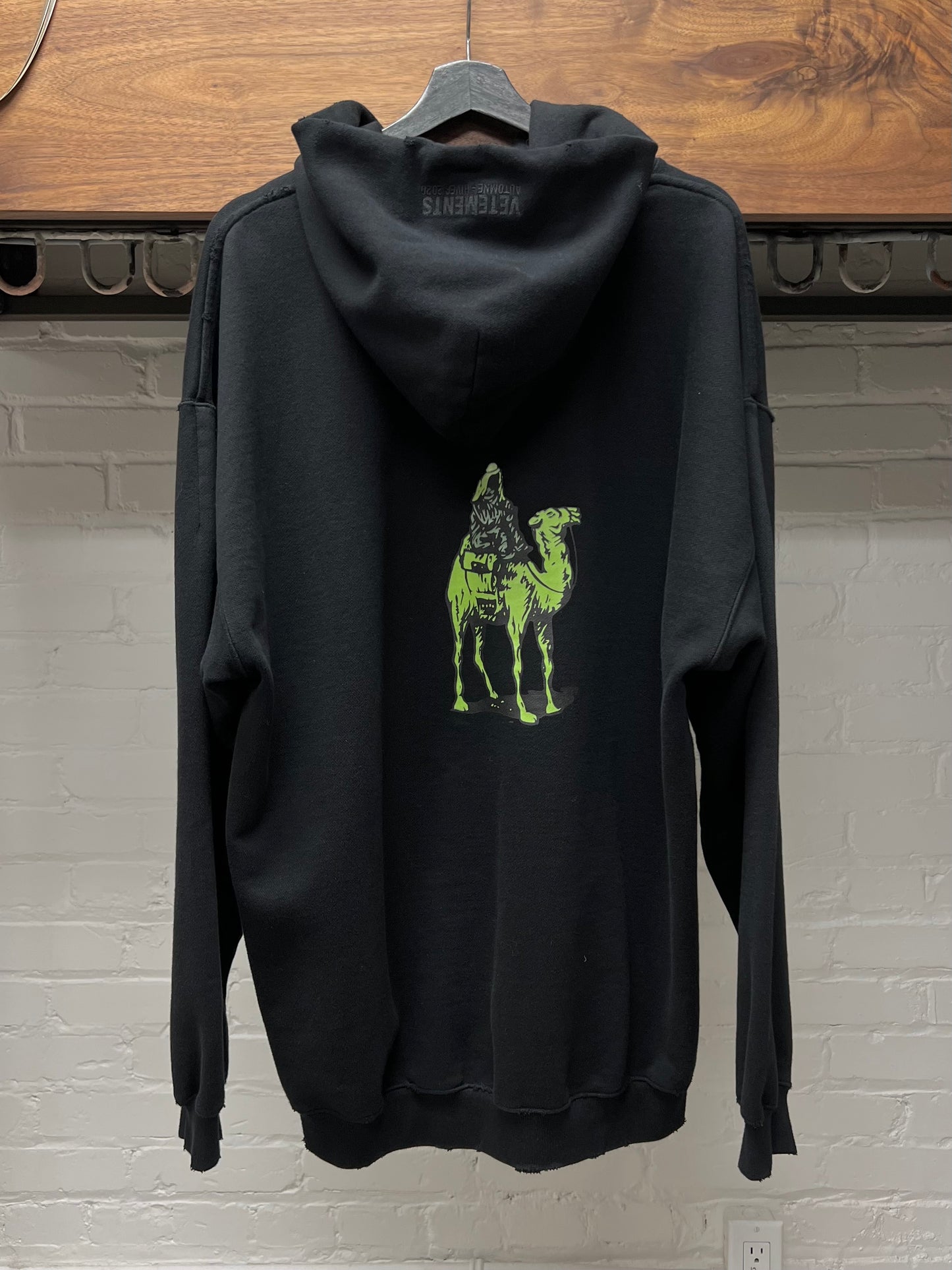 AW20 Vetements ‘Silk Road’ Embroidered Black Oversized Hoodie