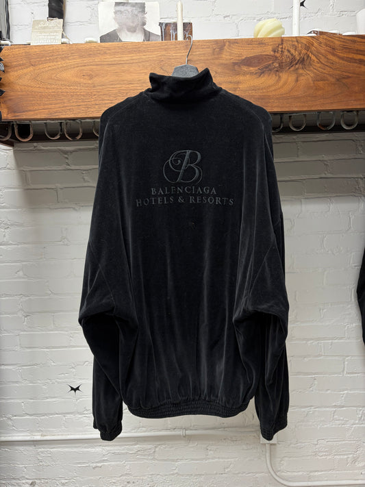 SS2020 Balenciaga ‘Hotels & Resorts’ Black Velour Track Jacket