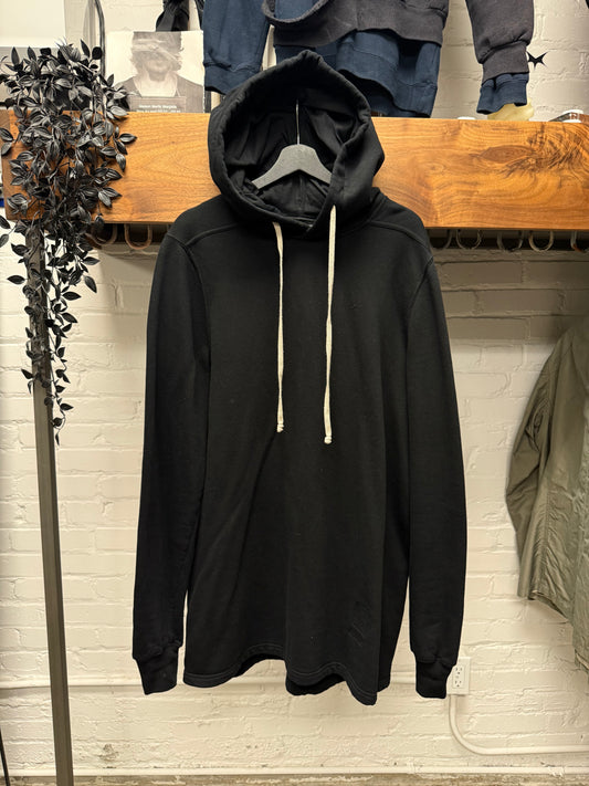 Rick Owens DRKSHDW Black Cotton Long Hoodie