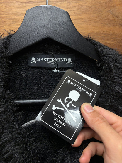 2023 Mastermind ‘Skull n Bones’ Logo Oversized Black Shag Knit Sweater