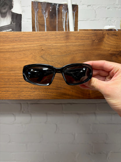 Balenciaga ‘Wraparound’ Black Logo Sunglasses