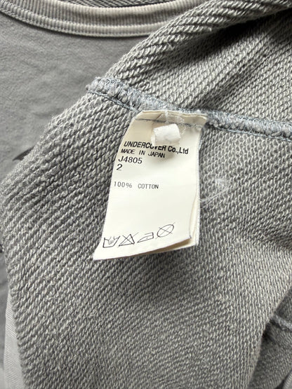 2012 Undercover ‘Think Deeper’ Grey Crude Graphic Sweatshirt