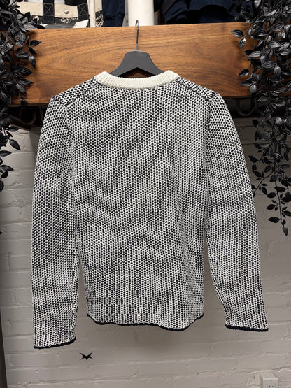 2013 Balenciaga White Mesh Layered Knit Sweater