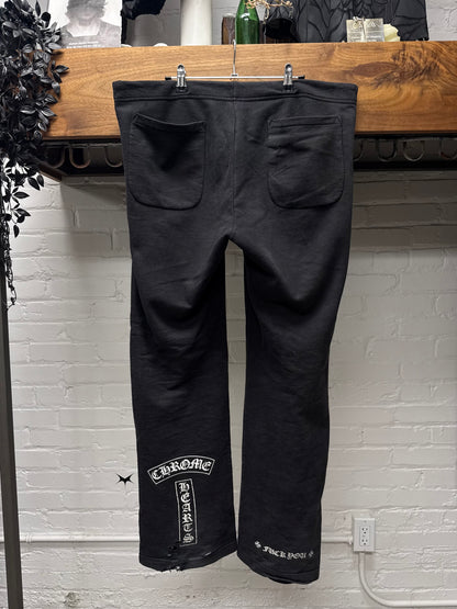 Vintage Chrome Hearts Black ‘T-Bar’ Horseshoe Logo Drawstring Sweatpants