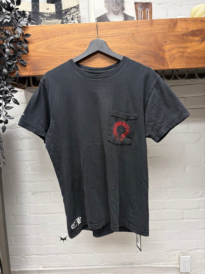 Chrome Hearts Cemetery Cross Back Red/Black Logo T-Shirt