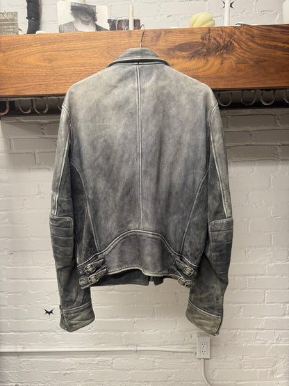 AW2009 Acne Studios ‘Mustang SB’ Perfecto Zip Faded Grey Leather Jacket