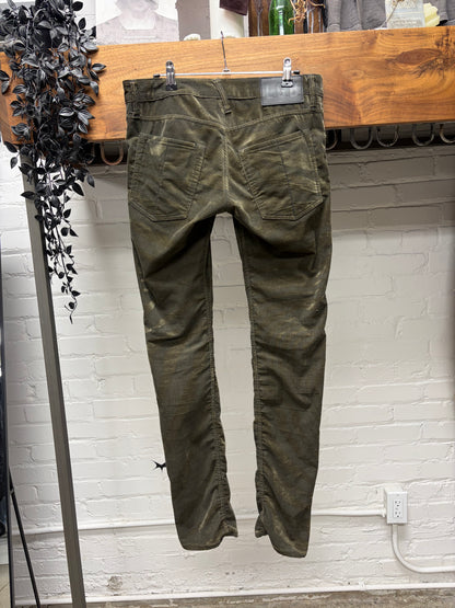 L.G.B. Distressed Corduroy ‘Murky Green’ Skinny Jeans