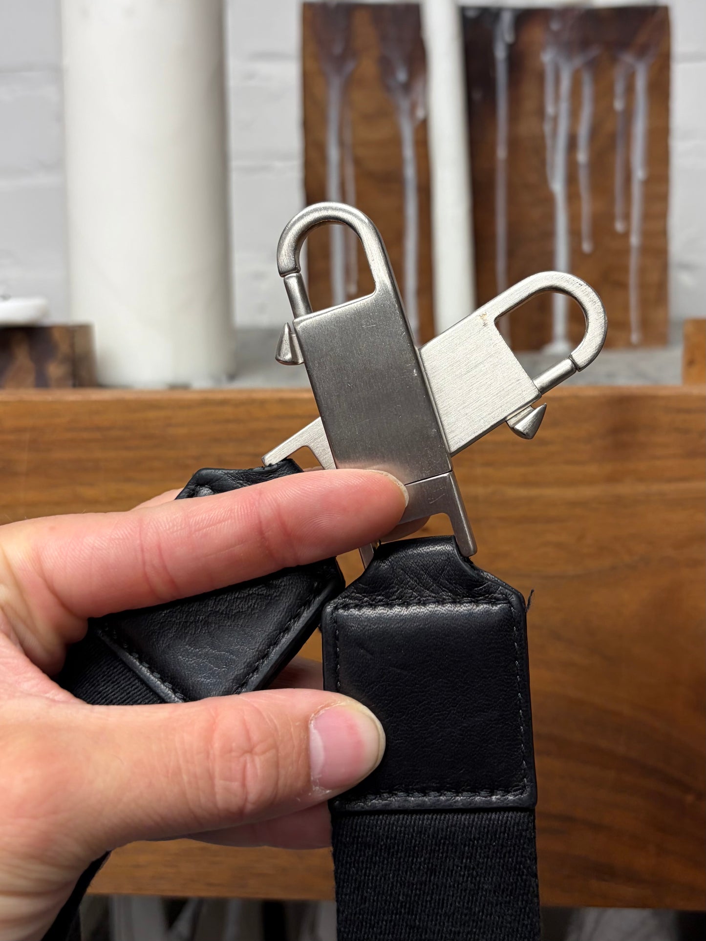 SS2024 Rick Owens ‘Disco’ Black Double Buckle Belt