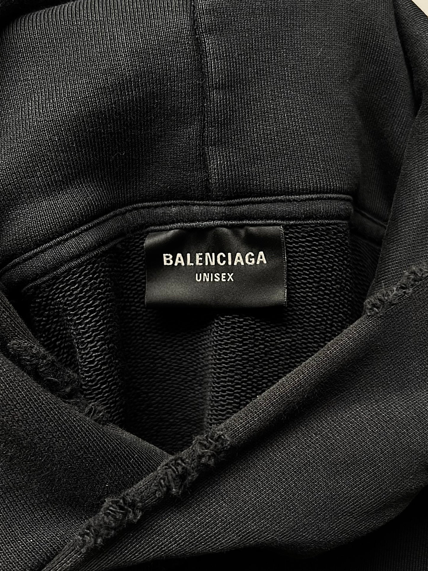 2023 Balenciaga ‘Tape Logo’ Distressed Pullover Hoodie