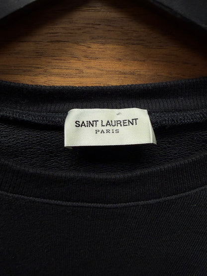 2019 Saint Laurent Leather Shoulder Panelled Western Inspired Sweatshirt
